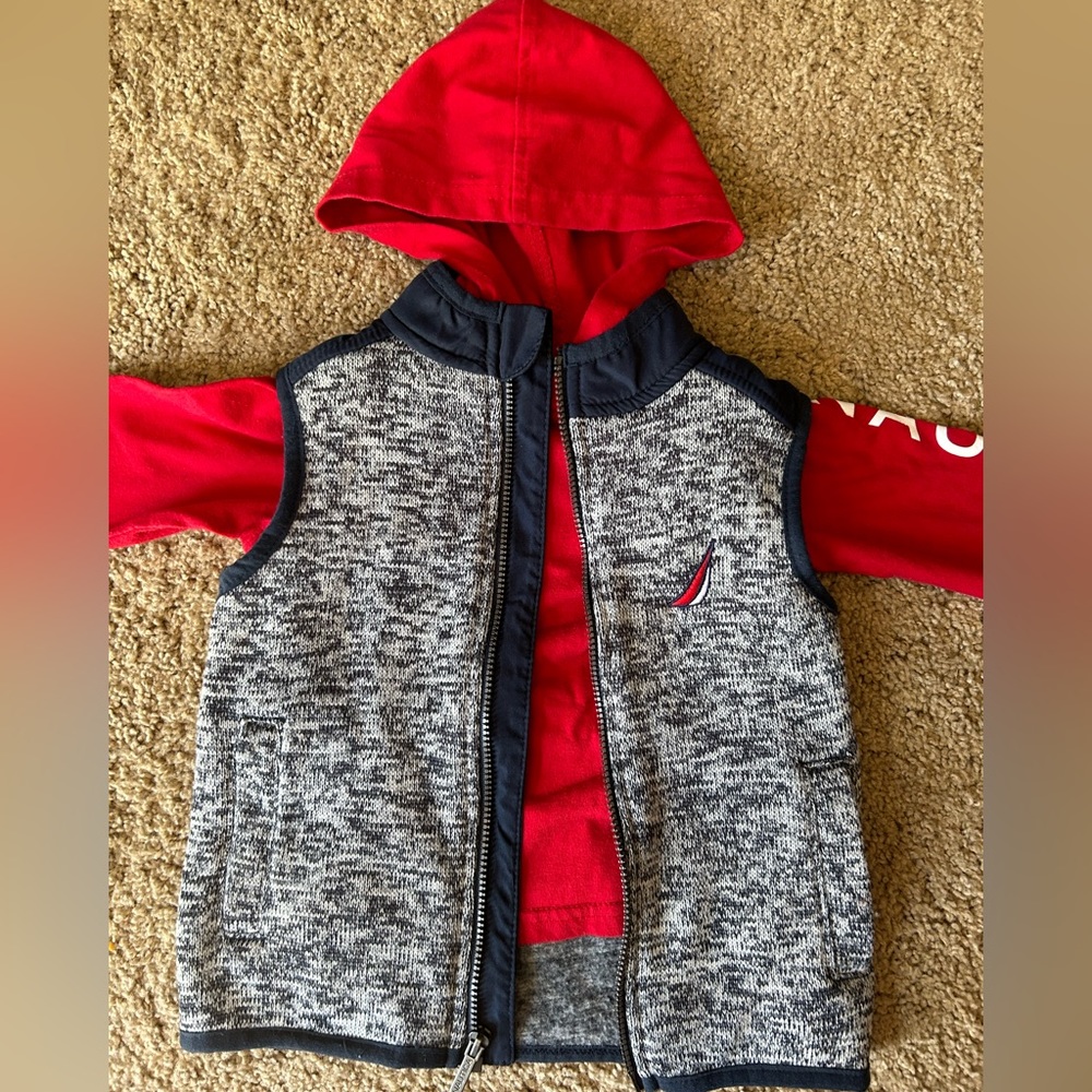 Nautica baby shirt and vest combo